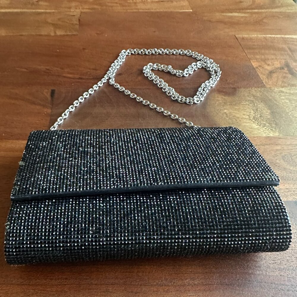 Aldo Clutch Purse Black Sparkling Evening Party Handbag
